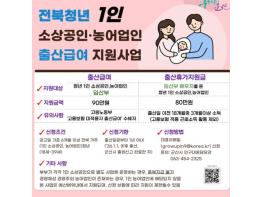 군산시, 청년1인 소상공인·농어업인 출산급여 지원  기사 이미지