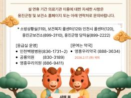 옹진군, 설 연휴 5일간 응급진료체계 가동 기사 이미지