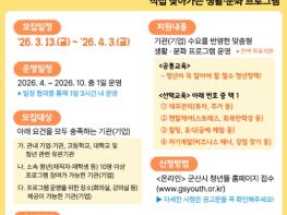 군산시, ‘청년정책 ON: 찾아가는 청년 생활·문화’ 참여기관 모집 기사 이미지