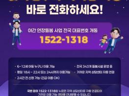 보건복지부, 야간 연장돌봄 사업 전국 대표번호 개통 '1522-1318'