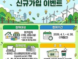 청주시, 4월 '탄소중립포인트제' 가입 이벤트 추진 기사 이미지