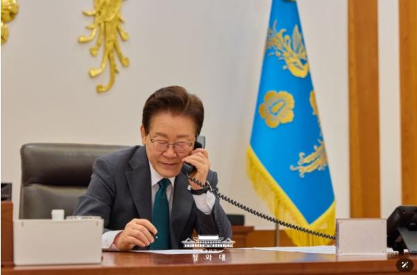 이재명 대통령, 예튼 네덜란드 총리와 첫 통화