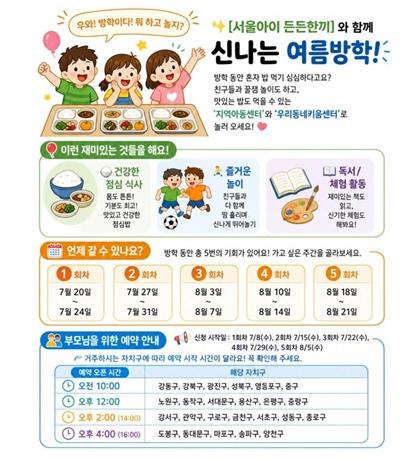 올 여름방학엔 맛있는 점심먹고 신나게 놀아요…서울시, '서울아이 든든한끼' 첫선