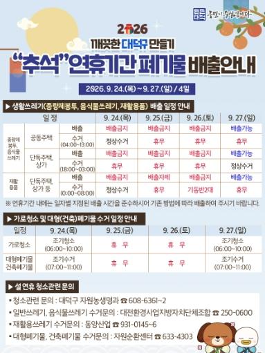 대전 대덕구, 쾌적한 추석 위한 생활 쓰레기 관리 ‘총력’ 기사 이미지