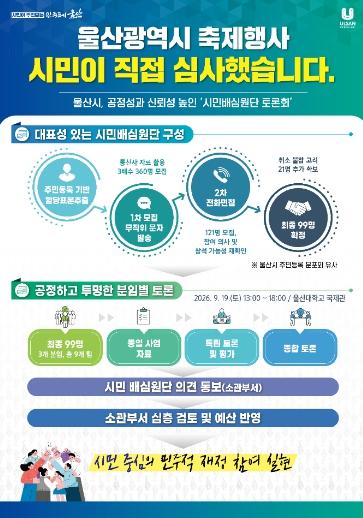 울산시, 축제·행사 시민배심원단 토론회 결과 발표 기사 이미지