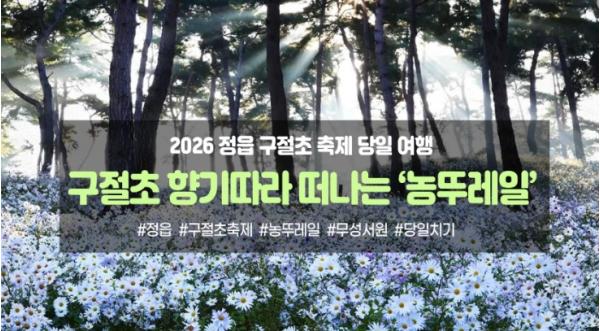 정읍 가을 하루에 담았다…구절초 축제 연계 ‘농뚜레일’ 예약 접수 기사 이미지