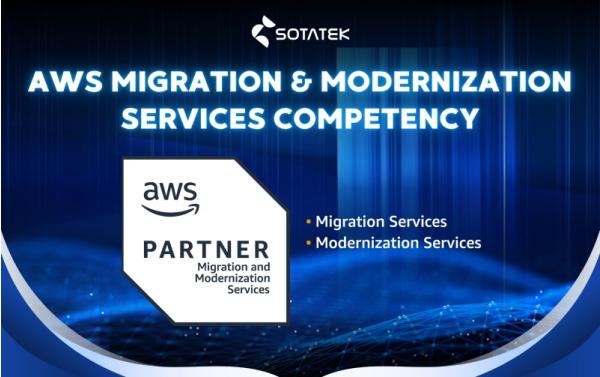 SotaTek, AWS Migration · Modernization Services Competency 획득 기사 이미지