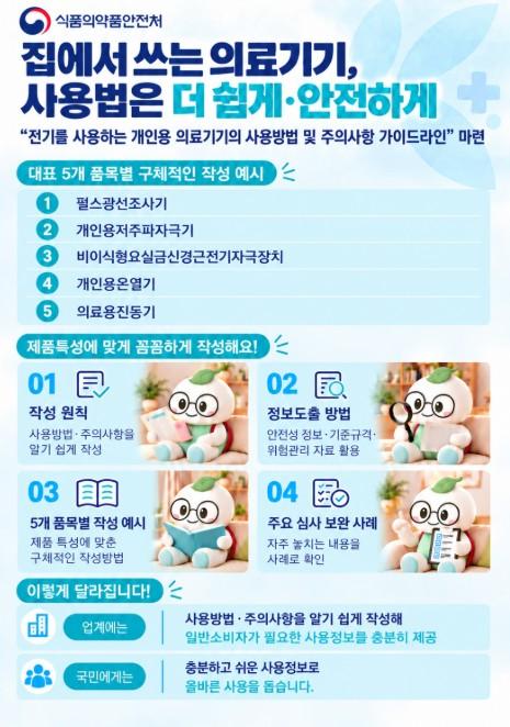 식약처, 개인용 의료기기 '더 쉽고' '더 안전하게' 사용하는 방법 알려드려요